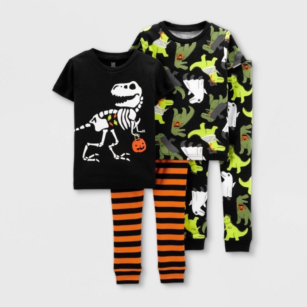 CARTER’S 4 PC BOYS DINOSAUR COTTON PAJAMA SET - VARIOUS SIZES (NEW WITH TAGS) A9